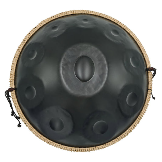 Tak Drum Handpan Pure Black 10 Notes D Minor Scale Hangdrum with gift set